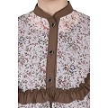 Designer Printed Shrug with Beige Inner abaya